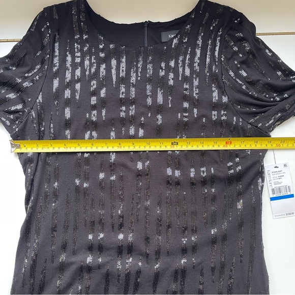 NWT Karen Kane Starlight Black Sequins Sheath Dress Long Sleeve XL - Picture 13 of 16